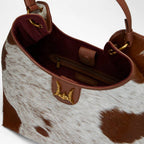 Loyal West | Large Purse - In Brown & White Cowhide & Calfskin