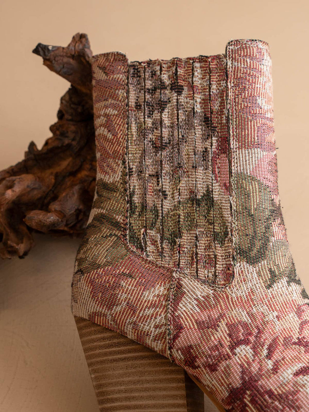 The Lydia | Mauve Tapestry Suede Pointed Toe Western Bootie