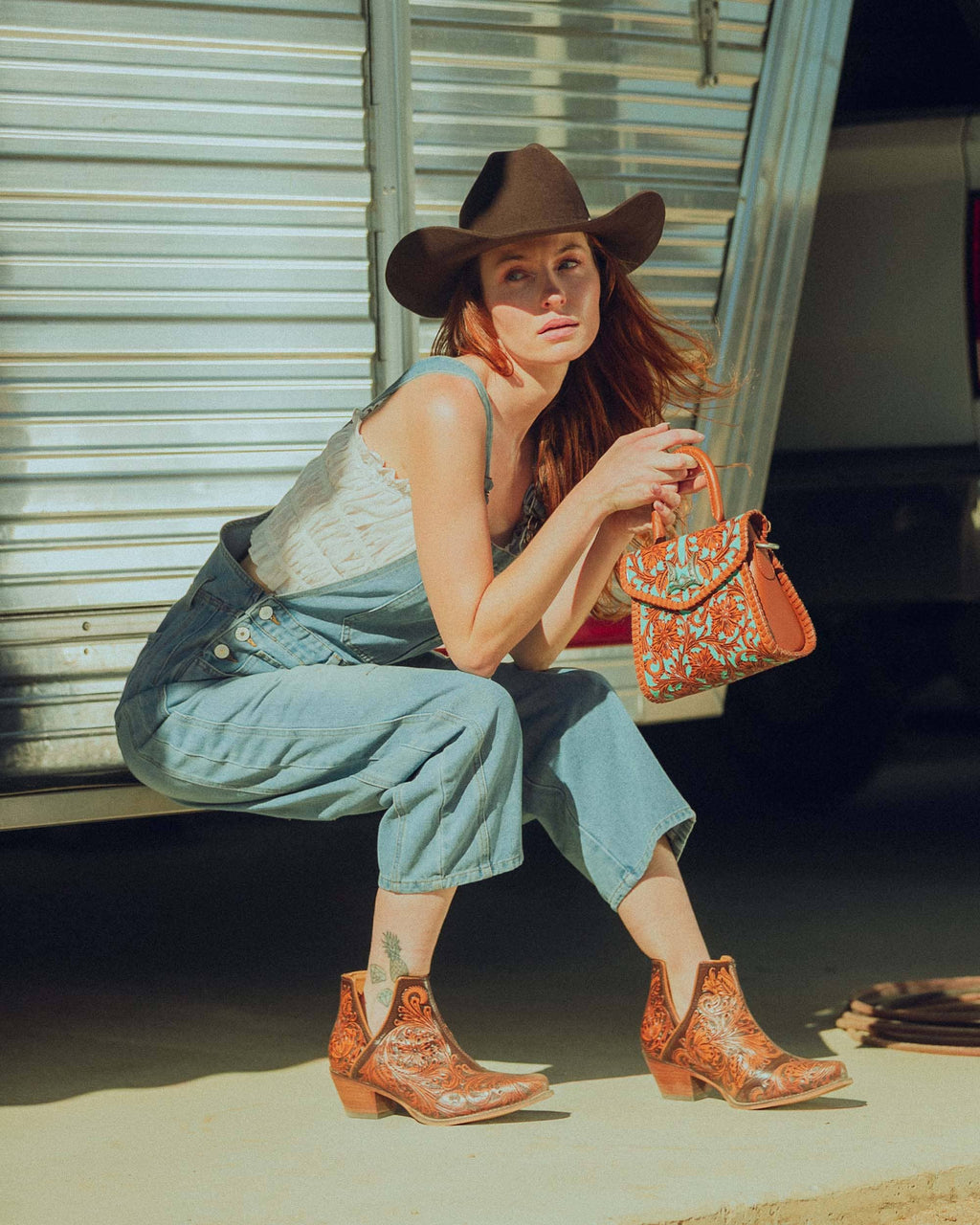 Loyal West | Leon Mini Handle Purse - Whiskey & Water