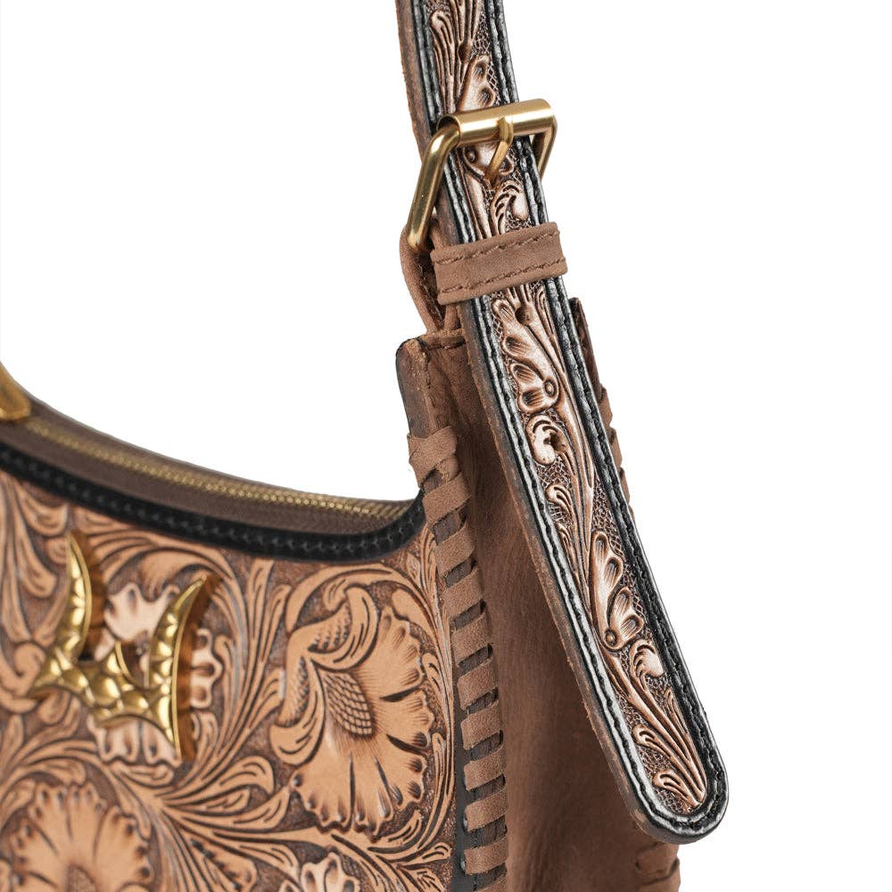 Loyal West | Handtooled Dannia Medium Purse - Distressed Brown