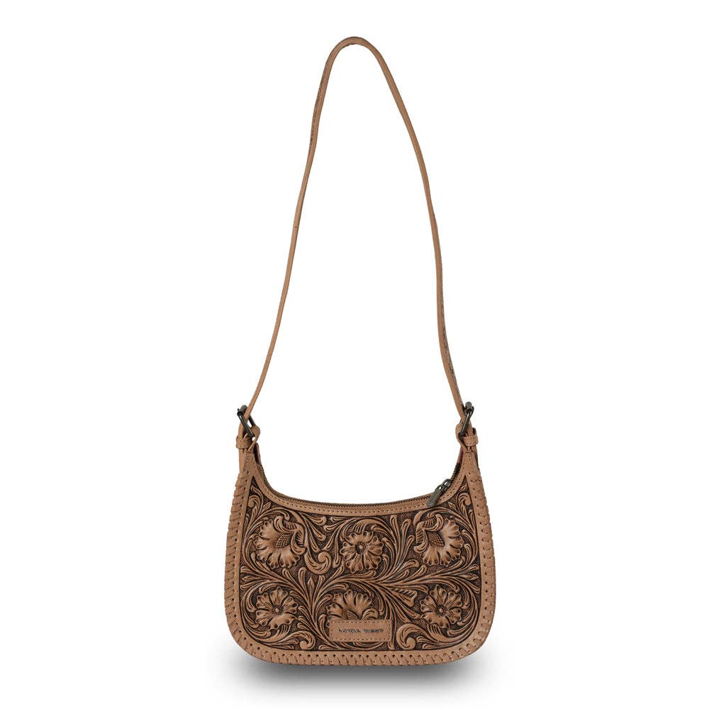 Loyal West | Handtooled Dannia Large Purse - Saddle Brown