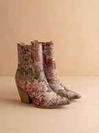 The Lydia | Mauve Tapestry Suede Pointed Toe Western Bootie