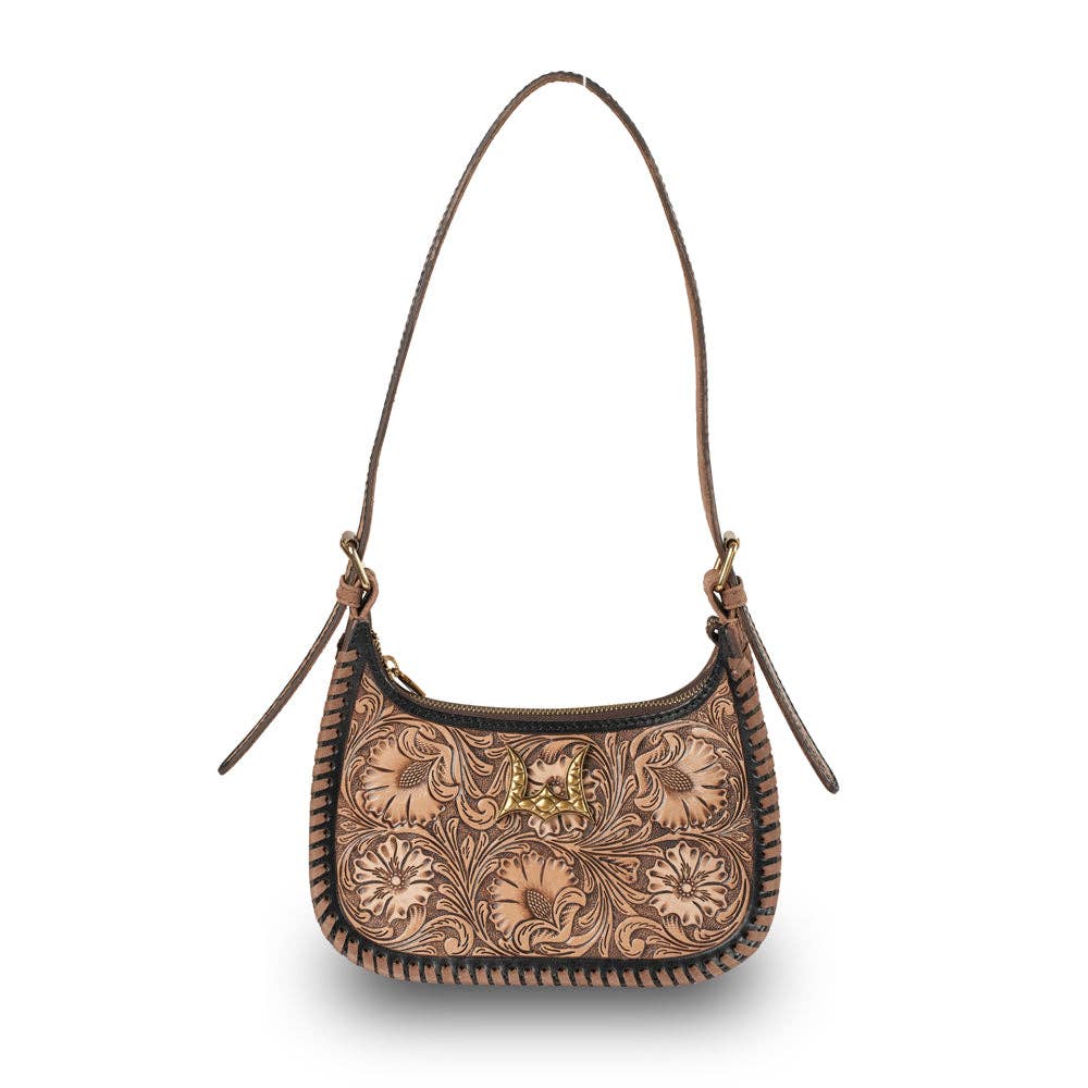 Loyal West | Handtooled Dannia Medium Purse - Distressed Brown