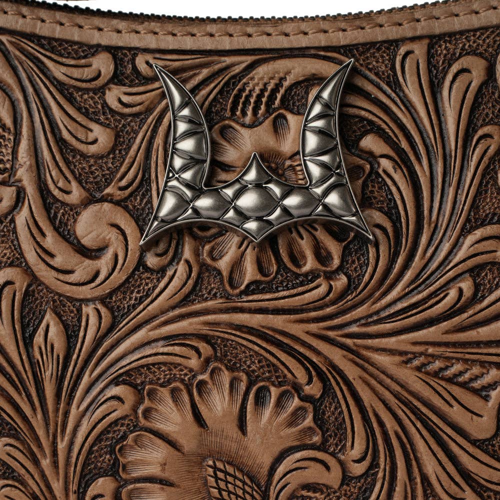 Loyal West | Handtooled Dannia Large Purse - Saddle Brown