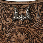 Loyal West | Handtooled Dannia Large Purse - Saddle Brown