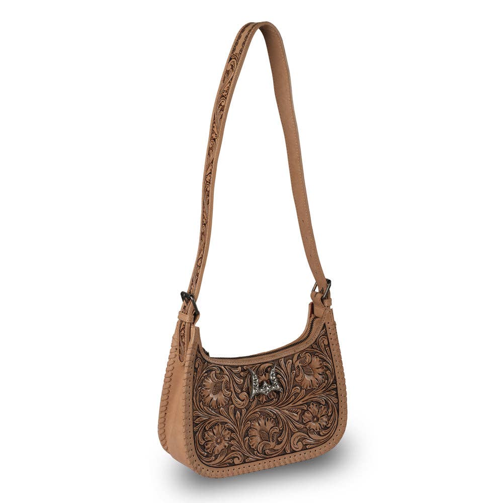 Loyal West | Handtooled Dannia Large Purse - Saddle Brown
