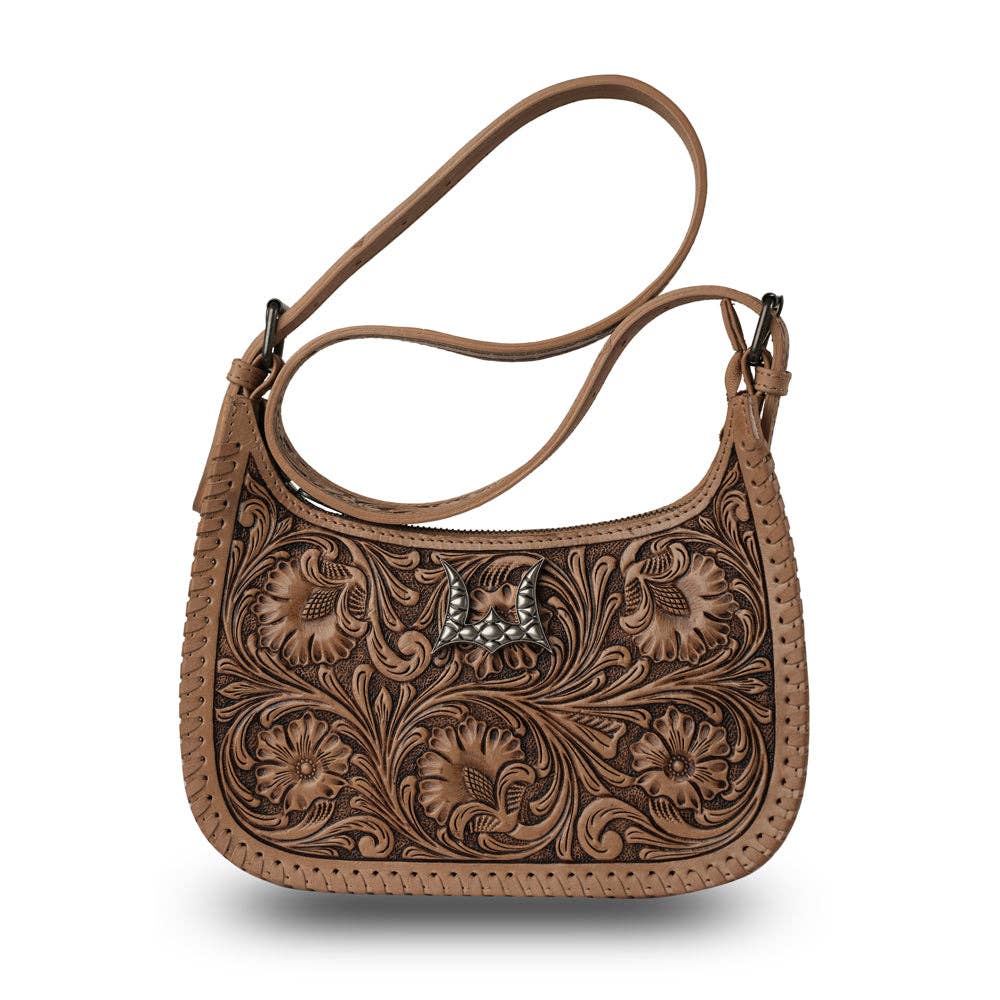 Loyal West | Handtooled Dannia Large Purse - Saddle Brown