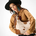 Loyal West | Large Purse - In Brown & White Cowhide & Calfskin