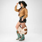 Loyal West | Large Purse - In Brown & White Cowhide & Calfskin