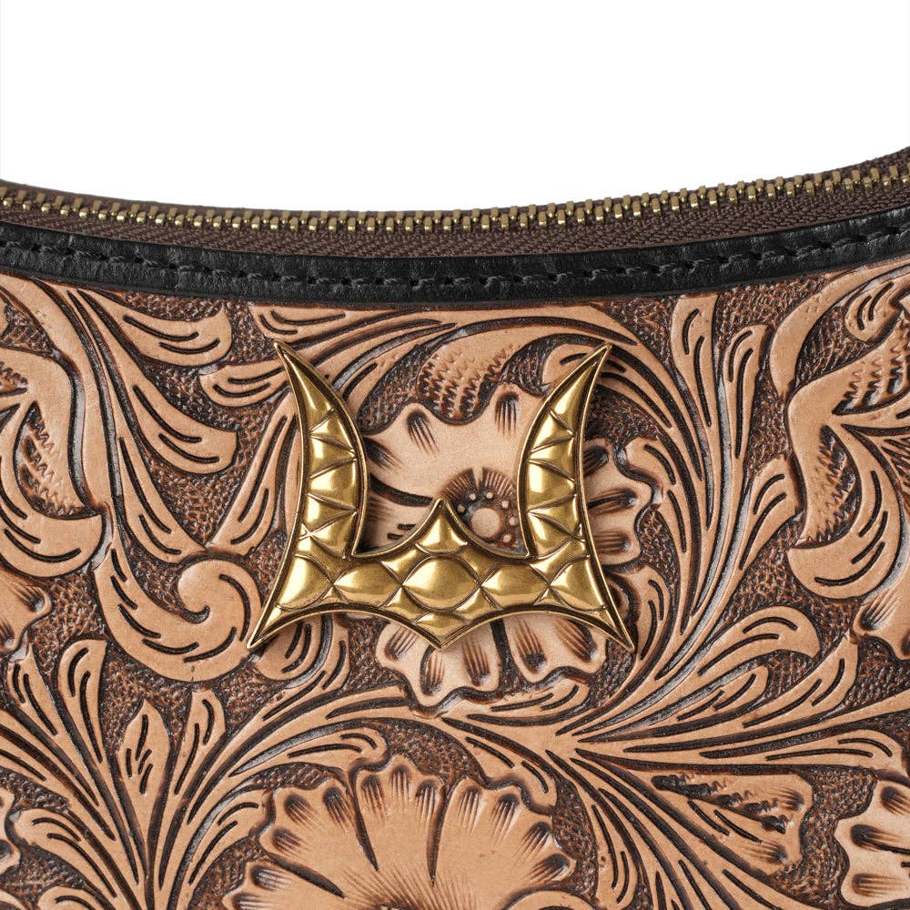 Loyal West | Handtooled Dannia Medium Purse - Distressed Brown
