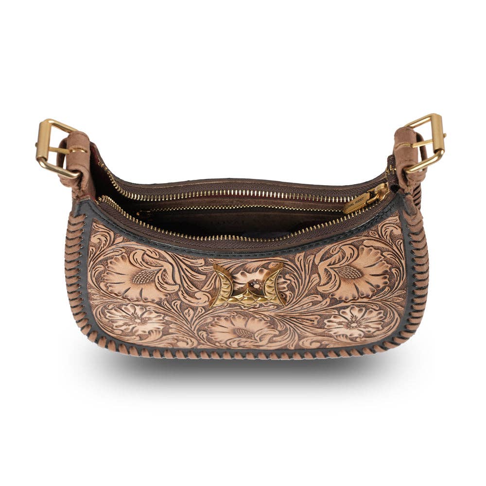 Loyal West | Handtooled Dannia Medium Purse - Distressed Brown