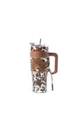Myra | Wide Wyoming Tumbler In Brown and White