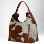 Loyal West | Large Purse - In Brown & White Cowhide & Calfskin