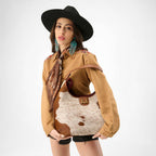 Loyal West | Large Purse - In Brown & White Cowhide & Calfskin