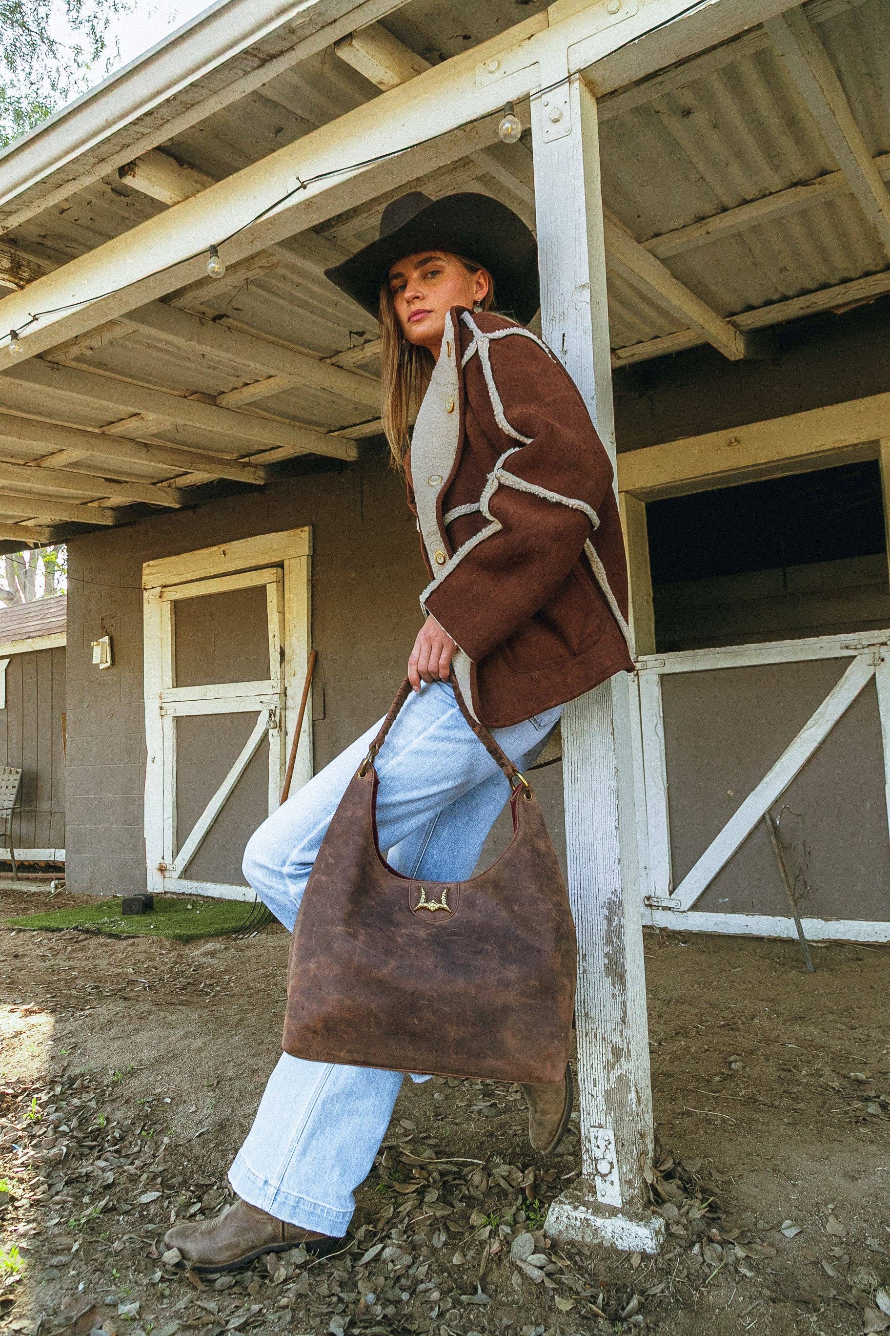 Loyal West | Large Purse In Brunette Leather