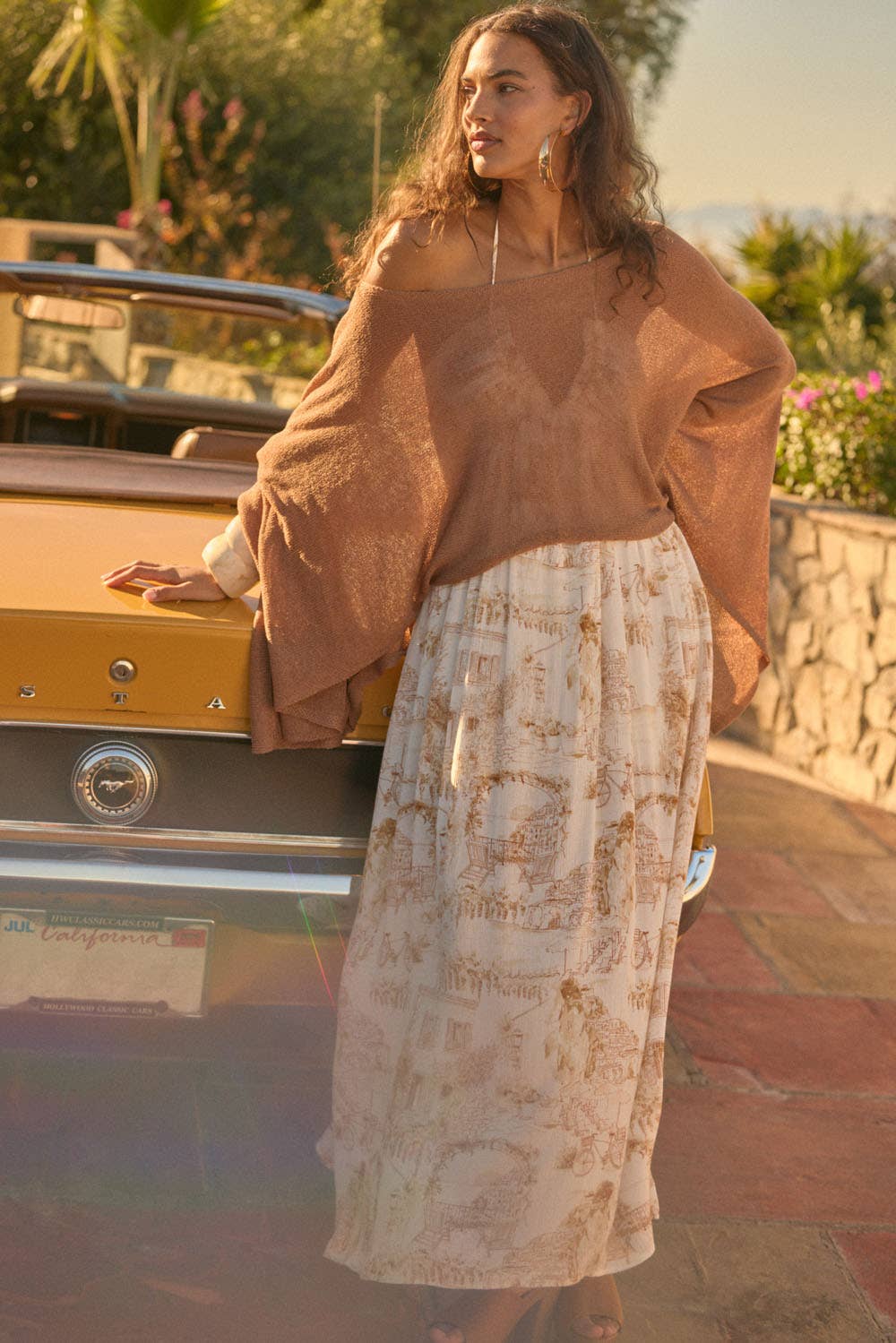 Sheer Lightweight Knit Cropped Poncho Sweater Taupe | Promesa