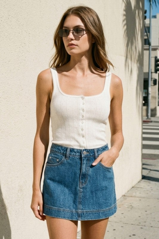 Classic Denim Mini Skort