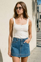 Classic Denim Mini Skort