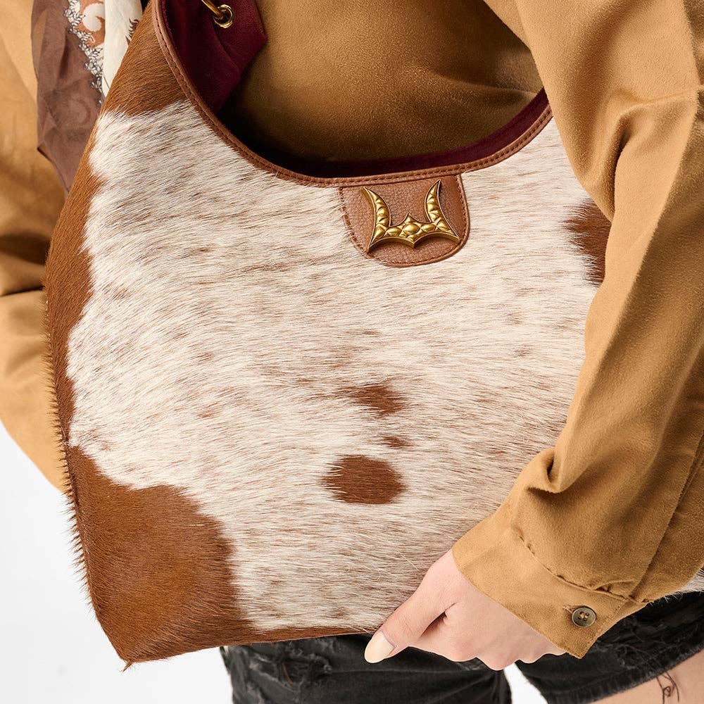 Loyal West | Large Purse - In Brown & White Cowhide & Calfskin