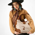 Loyal West | Large Purse - In Brown & White Cowhide & Calfskin