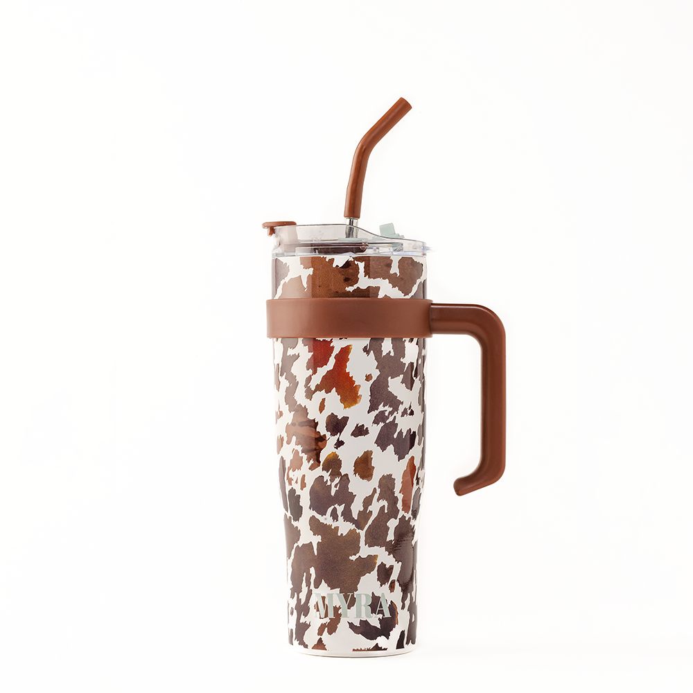 Myra | Wide Wyoming Tumbler In Brown and White