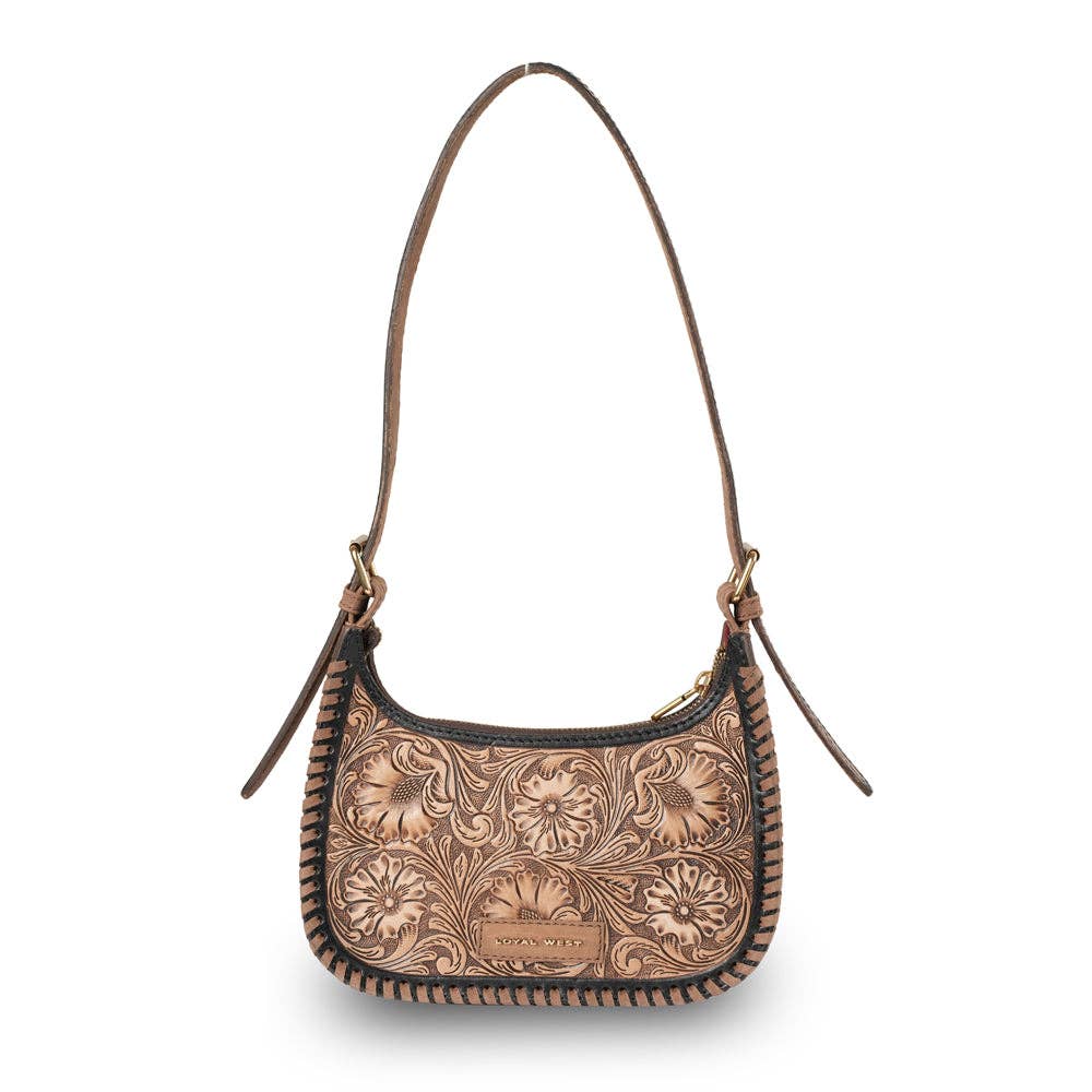 Loyal West | Handtooled Dannia Medium Purse - Distressed Brown